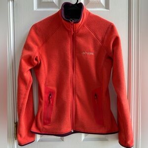 Arc'teryx Womens Medium Orange Olartec Fleece Knit Full Zip Cardigan Jacket